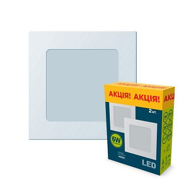 Светильник светодиодный Slim Square DNL-006 2 шт. 6 Вт белый 4000 К 