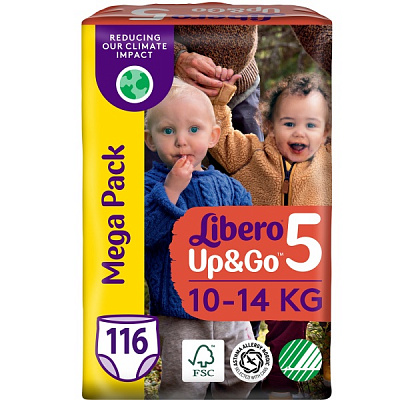 Підгузки-трусики Libero Up&Go 5 10-14 кг 116 шт.