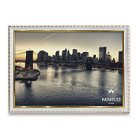 Рамка для фотографии со стеклом MARCO decor 1713 1 фото 21х30 см белый с золотистым 