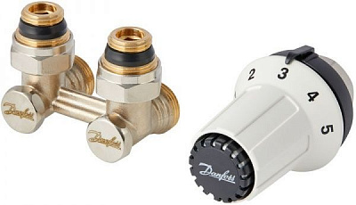 Термостатический комплект Danfoss радиаторный RAS-CK + RLV-KS угловой