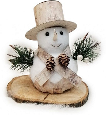 Декорация-подвеска Снеговик 14 см бело-коричневый EPI-LXC-2564 