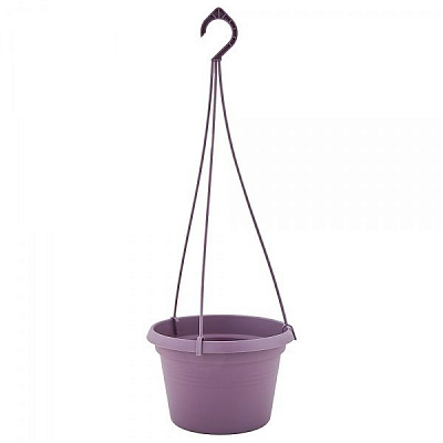 Горшок пластиковый Алеана Глория с подвеской 20х13 круглый 2,0 л фиолетовый (115018) 