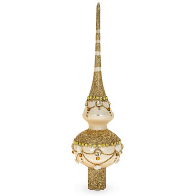 Верхівка для ялинки В-333 Гламур матова d70 мм шампань