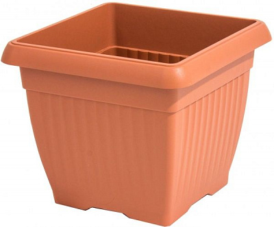 Горщик пластиковий Тера 2 190 мм квадратний 3,5л теракот (11082)