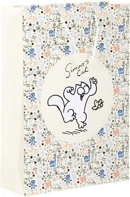 Пакет паперовий Simon's Cat 45х32х11 см бежевий