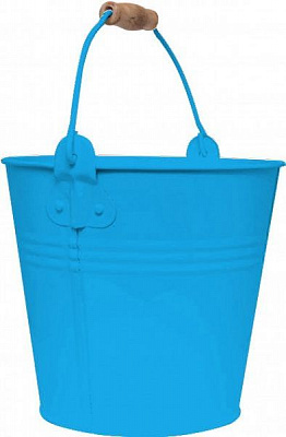 Ведерко Flor с деревянной ручкой круглый 2л синий 