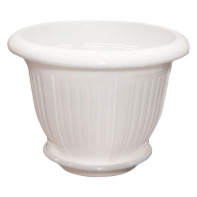Горшок пластиковый Алеана Волна круглый 2,1л белый (112047) 