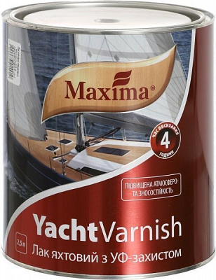 Лак яхтный Maxima глянец бесцветный 2,5 л