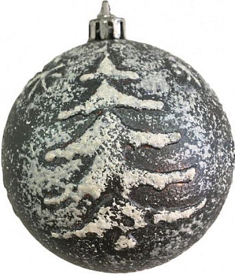 Шар Елка d60 60 мм серебро/белый 2874