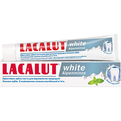Зубна паста Lacalut White альпійська м'ята 75 мл