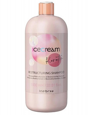 Шампунь INEBRYA Ice Cream Keratin Restructuring Shampoo с кератином 1000 мл