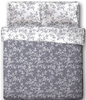 Комплект постельного белья Grey Flowers 2 серый с белым Ibodo 