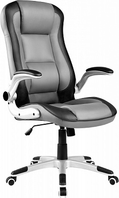 Кресло GT Racer B-2555 серо-черный 