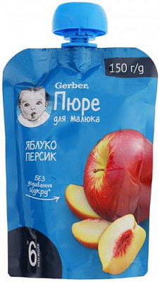 Пюре Gerber Яблуко-персик з 6 місяців 150 г