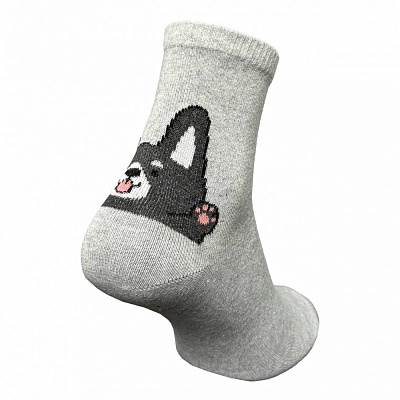 Носки женские Premier Socks с песиками р.23-25 светло-серый