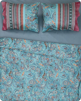 Комплект постельного белья Burano V1 2 бирюзовый Granfoulard 