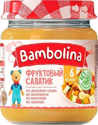 Пюре Bambolina Фруктовый салатик 100 г 4813163001854 