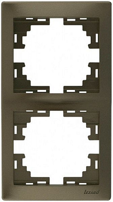 Рамка двухместная Lezard MIRA вертикальная светло-коричневый 701-3100-152