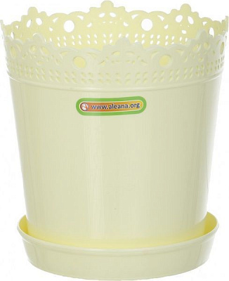 Горщик пластиковий Алеана Рішельє круглий 0,9л жовтий