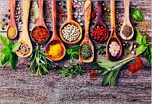 Дошка кухонна скляна «Спеції» 25х35 см Flamberg