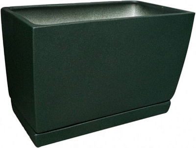 Горшок керамический Larsan с поддоном высокий прямоугольный 11 л оливковый 