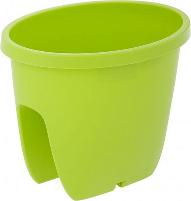 Вазон пластиковый Plastkon Balconia OVI с креплением на перила овальный 6 л салатовый 