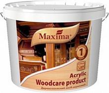 Декоративное и защитное средство для древесины Maxima акриловое белый глянец 2,5 л