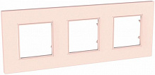 Рамка трехместная Schneider Electric Unica QUADRO горизонтальная универсальная розовый MGU4.706.37
