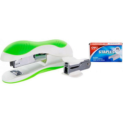 Степлер №24, 20 листов + скобы и антистеплер набор Deli