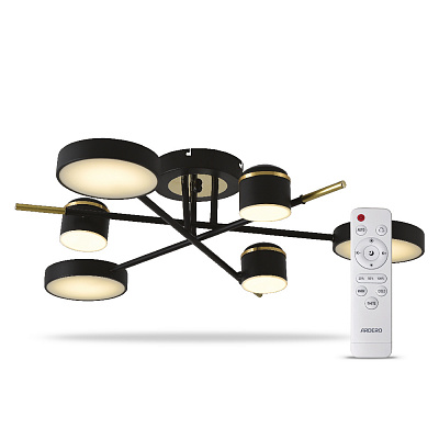 Люстра светодиодная ARDERO Storia 6xLED-модуль черный AL6122