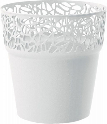 Кашпо пластикове Prosperplast Naturo круглий 3,2л білий (78986-449)