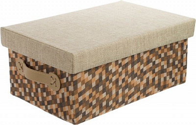 Контейнер із кришкою Natural House FBC03-M «Руді клітинки» M 160x250x360 мм