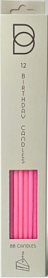 Свечи для торта BB CANDLES neon pink 25 см 12 шт.