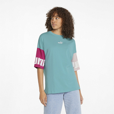 Футболка Puma Power Colorblock Tee 84712361 р.XS блакитний