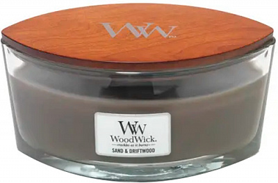 Свеча ароматическая Woodwick Ellipse Sand & Driftwood 453 г 