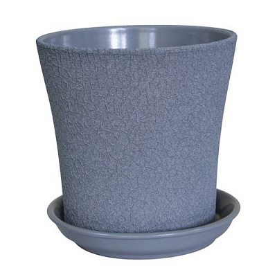 Горщик керамічний Оріана-Запоріжкераміка Вуаль шовк круглий 1л металік (071-1-014)
