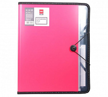 Папка-портфель 38965W А4 7 отделений с блокнотом розовый Deli