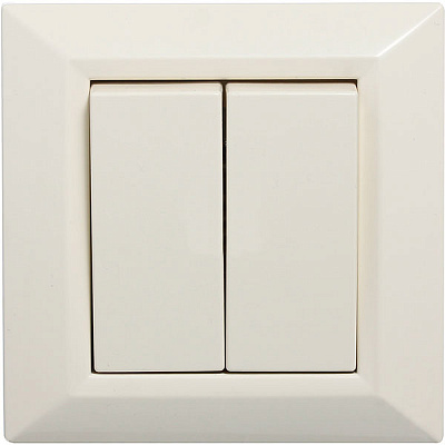 Вимикач подвійний Underprice Vesta кремовий