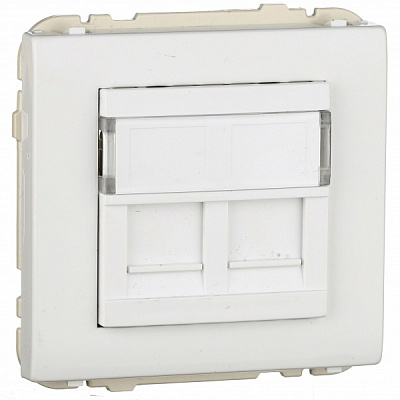 Розетка комп’ютерна подвійна кінцева подвійна із заземленням Efapel Apolo IP20 білий 50975 TBR