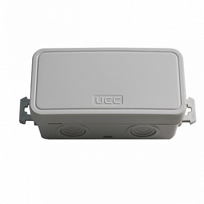 Коробка UEC для відкритого встановлення без отворів 78х36х34 мм (зовн. 85х43х38 мм) IP54 сіра поліетилен JB-078-036-034-IP5