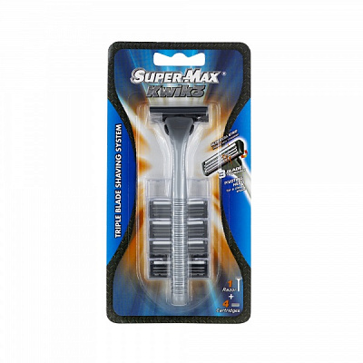 Бритва-стайлер Super-Max Kwik 3 System R+4 змінних картриджа 1 шт.