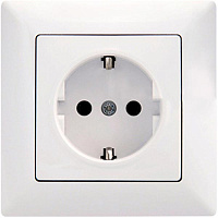 Розетка с заземлением Gunsan Visage 2008 без шторок белый