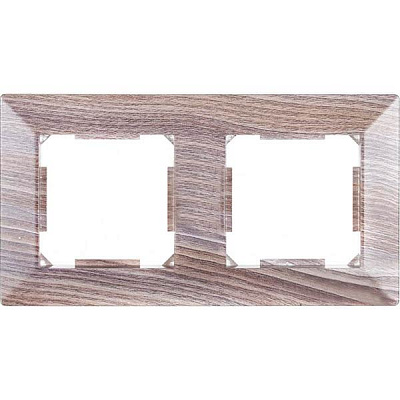 Рамка двомісна HausMark Alta горизонтальна в’яз темний SNG-FRP.SQ20G2-7/Elm-dark