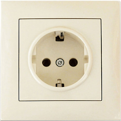Розетка із заземленням Erste Triumph без шторок кремовий 9202-42,C