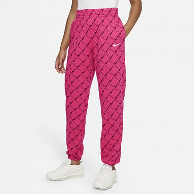 Брюки Nike W NSW TREND PANT CF AOP SWOOSH DQ4509-612 р. M малиновый