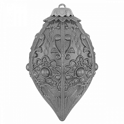 Украшение новогоднее MIS LT Овал Элит-2 13 см серебряный