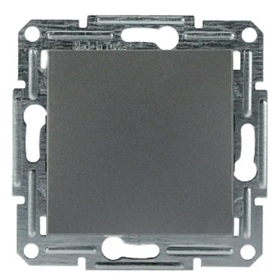 Вимикач одноклавішний Schneider Electric Asfora без підсвітки сталь EPH0100162