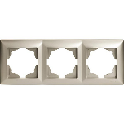 Рамка трехместная Gunsan VISAGE универсальная бежевый металлик VS 28 25 143