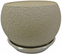 Горшок керамический Шар шелк круглый 0,4л капучино (037-3-126) 
