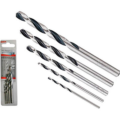 Набір свердел Bosch HSS PointTeQ мм 2-6 мм 5 шт. 2608577345